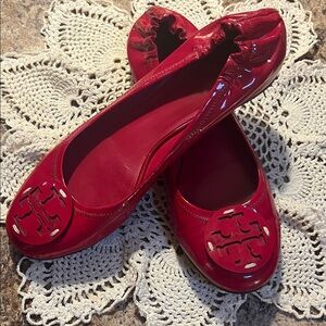 Tory Burch Glossy Red Flats